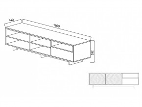 Тумба для ТВА Moderno-1800 В-1 Ф4 в Пласте - plast.mebel74.com | фото 4