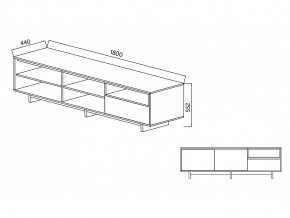 Тумба для ТВА Moderno-1800 В-1 Ф6 в Пласте - plast.mebel74.com | фото 4