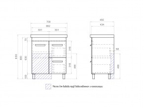 Тумба Nova 2-700 2 ящика 1 дверца Миранда в Пласте - plast.mebel74.com | фото 4