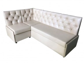 Угловой диван Призма каретная стяжка белый с коробами в Пласте - plast.mebel74.com | фото