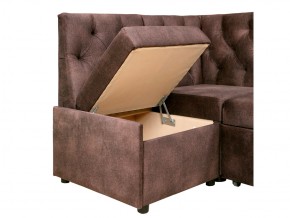 Угловой диван Призма каретная стяжка коричневый с коробами в Пласте - plast.mebel74.com | фото 3